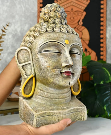 Sowpeace Large Terracotta Buddha Head: Artisan Tabletop Decor — alternate view