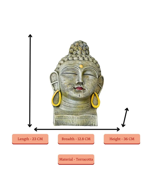 Sowpeace Large Terracotta Buddha Head: Artisan Tabletop Decor — image 4