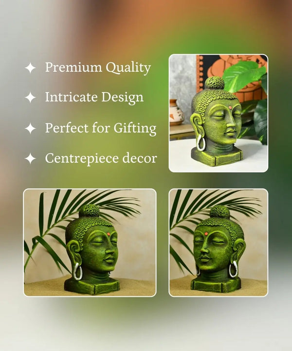 Sowpeace Large Terracotta Buddha Head: Artisan Tabletop Decor — image 3