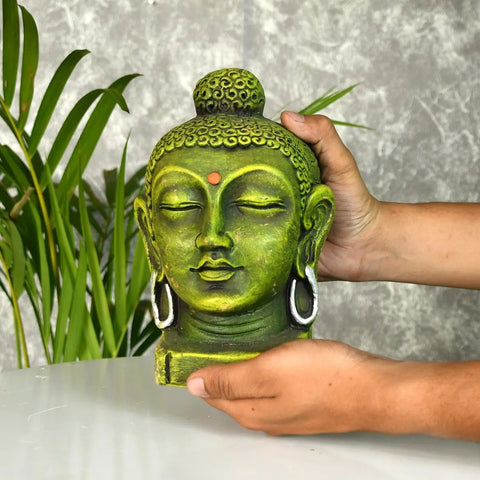 Sowpeace Large Terracotta Buddha Head: Artisan Tabletop Decor