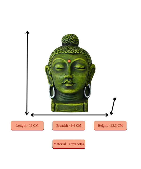 Sowpeace Large Terracotta Buddha Head: Artisan Tabletop Decor — image 4