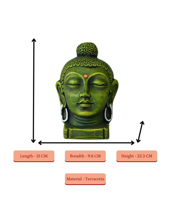 Sowpeace Large Terracotta Buddha Head: Artisan Tabletop Decor — image 4