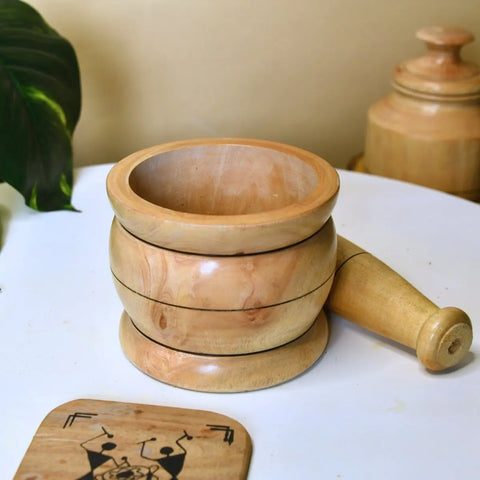 Sowpeace Large Wooden Stone Pestle: Artisan Home Accent