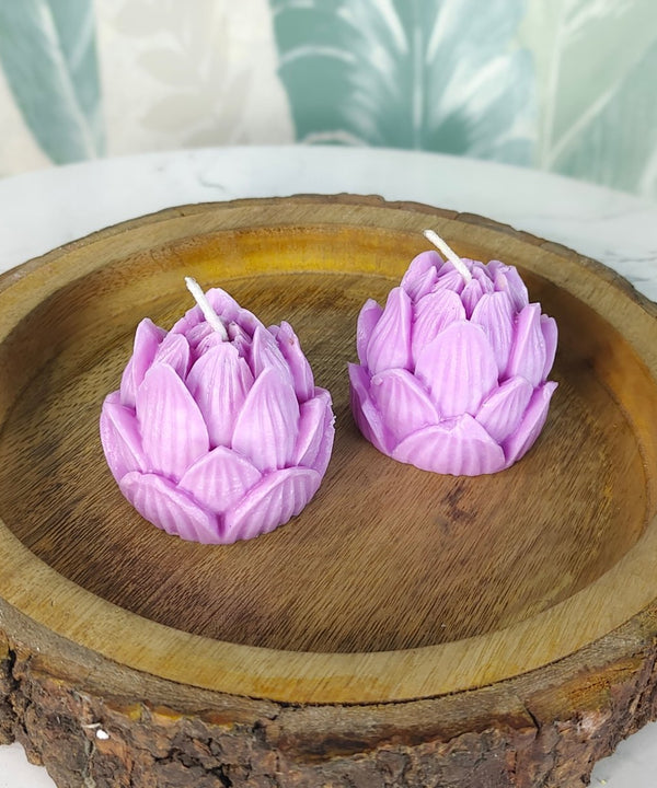 Sowpeace Lotus Petals Soywax Candle Set of 2 – Hand-Poured, Purple, Vegan & Unscented Décor — main view