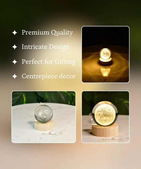 Sowpeace Luna Sphere Crystal Ball Lamp | Enchanting Moon Glow Night Light for Home Décor & Gifting. — image 4