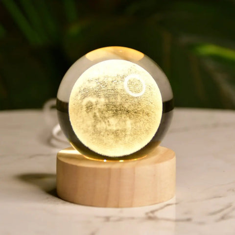 Sowpeace Luna Sphere Crystal Ball Lamp | Enchanting Moon Glow Night Light for Home Décor & Gifting.