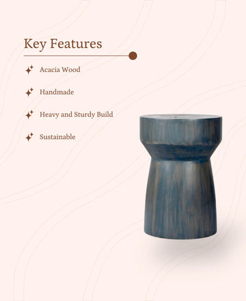 Sowpeace Modern Acacia Wood Stool Accent — alternate view