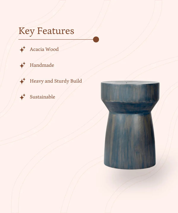 Sowpeace Modern Acacia Wood Stool Accent — image 2