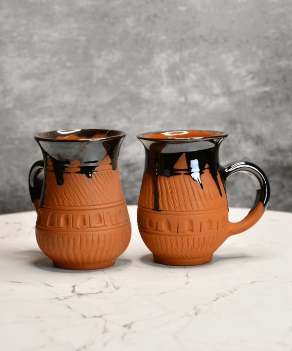 Sowpeace Mug in Coffee (Set of 2) | Handcrafted Terracotta Coffee & Tea Mugs for Gifting & Daily Use — main view