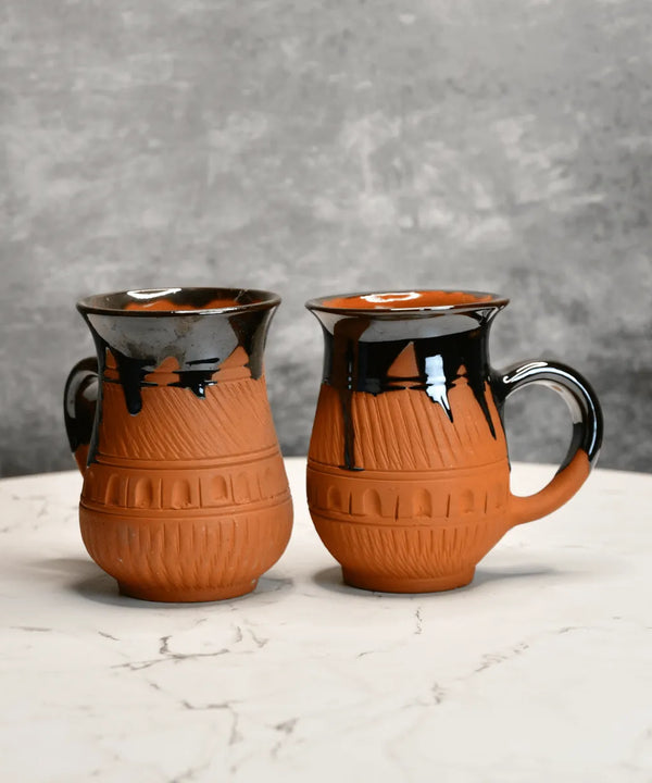 Sowpeace Mug in Coffee (Set of 2) | Handcrafted Terracotta Coffee & Tea Mugs for Gifting & Daily Use — main view