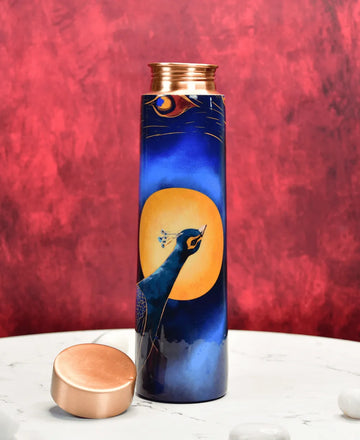 Sowpeace Peacock Moonlit Copper Bottle — alternate view
