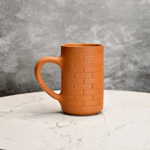 Sowpeace Premium 600ml Unglazed Large Terracotta Mugs (Set of 2) | Handcrafted Rustic Brown Drinkware for Coffee, Tea & Beer