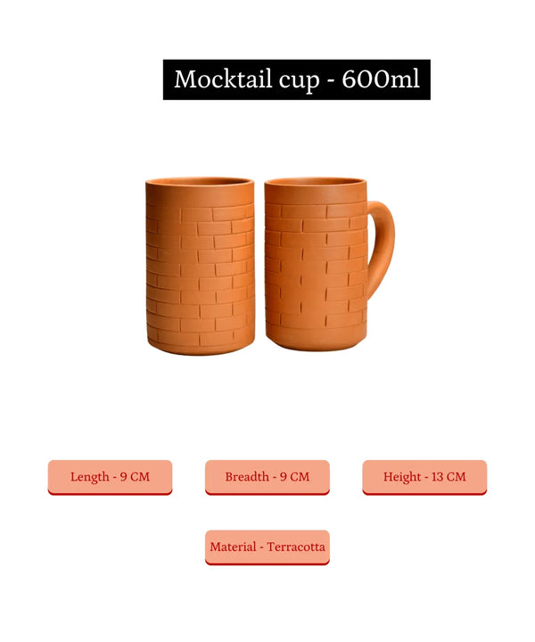 Sowpeace Premium 600ml Unglazed Large Terracotta Mugs (Set of 2) | Handcrafted Rustic Brown Drinkware for Coffee, Tea & Beer — image 7