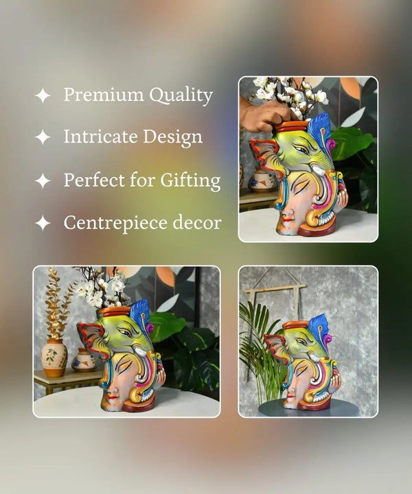 Sowpeace Premium Terracotta Abstract Flower Vase with Bright Colors — image 6
