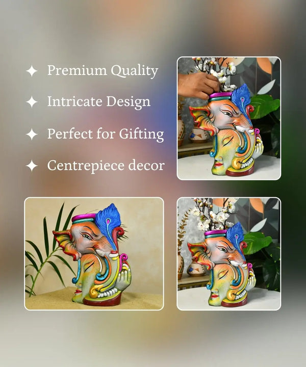 Sowpeace Premium Terracotta Abstract Flower Vase with Bright Colors — image 5