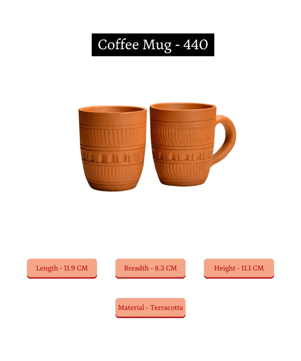 Sowpeace Premium Unglazed Terracotta Drink Mugs (Set of 2) | Handcrafted Rustic Brown Coffee & Tea Cups for Gifting & Daily Use — image 7
