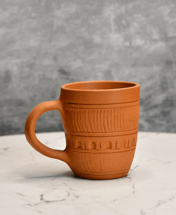 Sowpeace Premium Unglazed Terracotta Drink Mugs (Set of 2) | Handcrafted Rustic Brown Coffee & Tea Cups for Gifting & Daily Use — alternate view