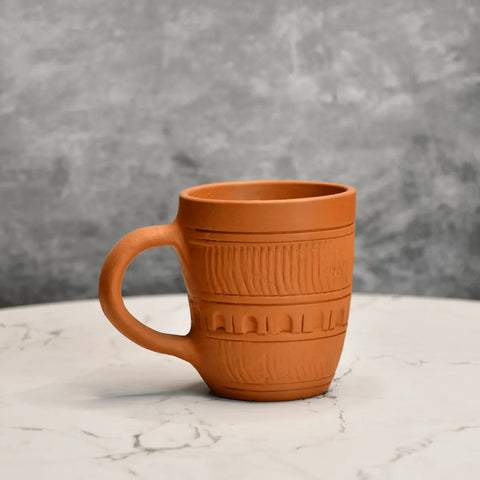 Sowpeace Premium Unglazed Terracotta Drink Mugs (Set of 2) | Handcrafted Rustic Brown Coffee & Tea Cups for Gifting & Daily Use