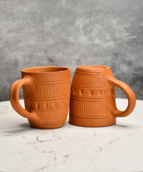 Sowpeace Premium Unglazed Terracotta Drink Mugs (Set of 2) | Handcrafted Rustic Brown Coffee & Tea Cups for Gifting & Daily Use — image 3