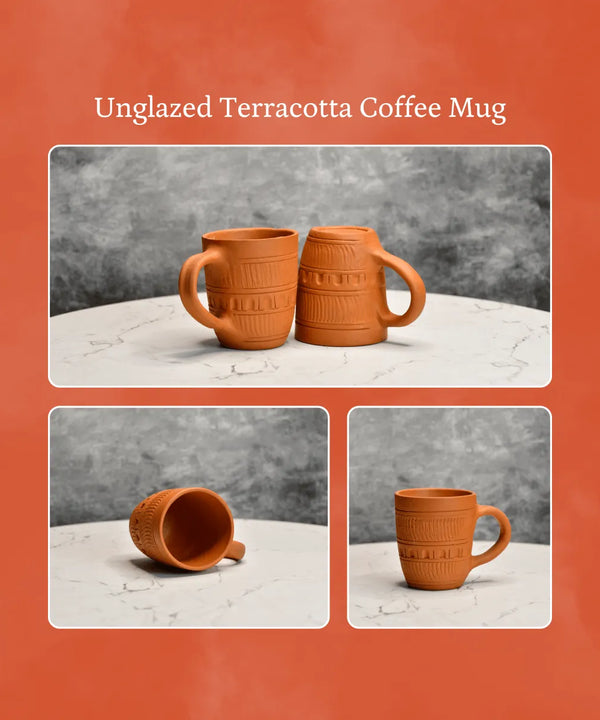 Sowpeace Premium Unglazed Terracotta Drink Mugs (Set of 2) | Handcrafted Rustic Brown Coffee & Tea Cups for Gifting & Daily Use — image 6