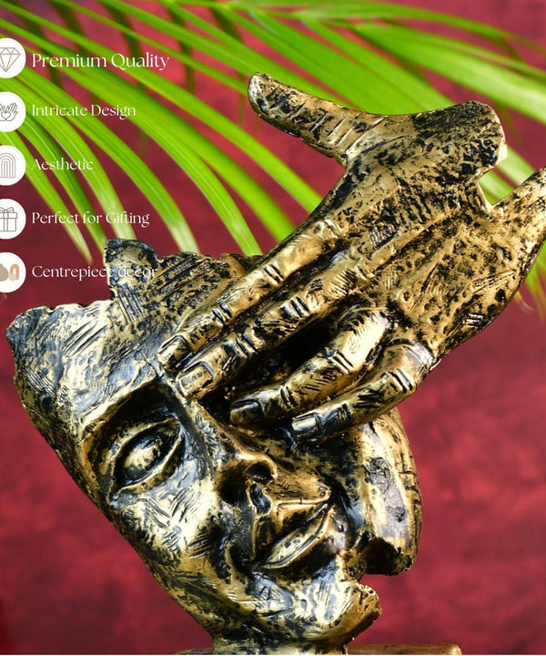 Sowpeace Resin Hand-on-Face Sculpture β Trendy Home Decor Accent & Unique Gift Idea β image 4