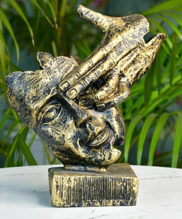 Sowpeace Resin Hand-on-Face Sculpture β Trendy Home Decor Accent & Unique Gift Idea β main view