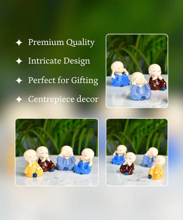 Sowpeace Resin Mini Monk Set of 4 — image 3
