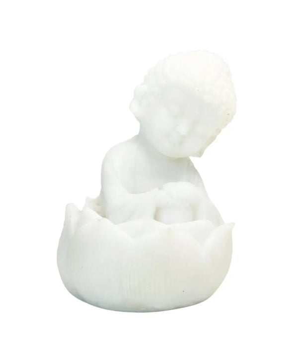 Sowpeace Resting Baby Monk | Elegant White Resin Spiritual Figurine for Peaceful Home Décor & Gifting — image 7