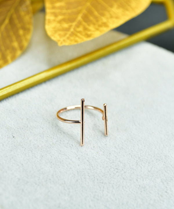Sowpeace Rose Gold Double Line Ring Stainless Steel | Elegant One‑Size Adjustable Jewelry for Women & Men — main view