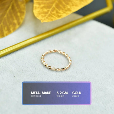 Sowpeace Rose Gold Twisted Metal Ring Stainless Steel | Stylish One‑Size Adjustable Jewelry for Women & Men
