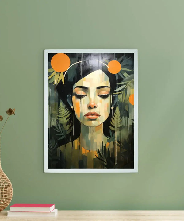 Solitude in Blooms: Sowpeace Handcrafted Canvas Art – Premium Indian-Inspired Print for Elegant and Tranquil Home Decor — main view