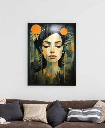 Solitude in Blooms: Sowpeace Handcrafted Canvas Art – Premium Indian-Inspired Print for Elegant and Tranquil Home Decor — alternate view