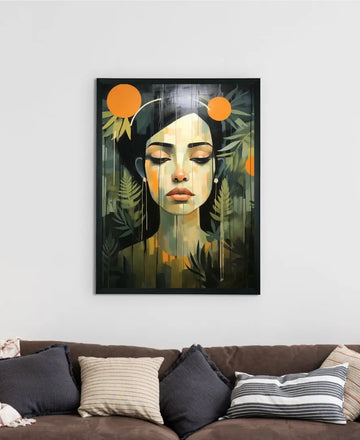 Solitude in Blooms: Sowpeace Handcrafted Canvas Art – Premium Indian-Inspired Print for Elegant and Tranquil Home Decor — alternate view