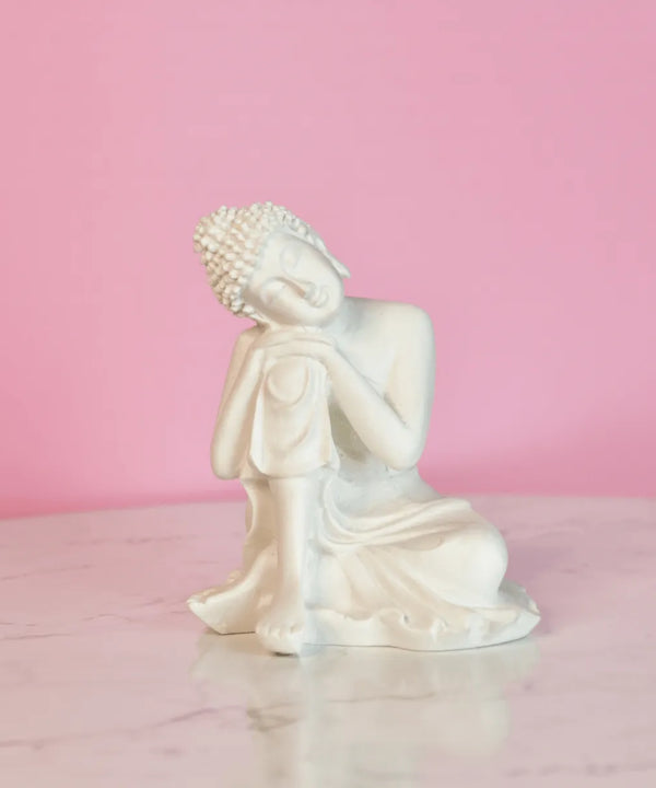 Sowpeace Serene Thoughts Decorative Piece | Elegant White Resin Sculpture for Home Décor & Gifting — main view