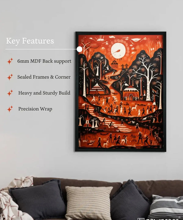 Sowpeace Serenity: Handcrafted Peaceful Mountain Wall Art – Premium Indian-Inspired Canvas Print for Modern Home Decor — image 6