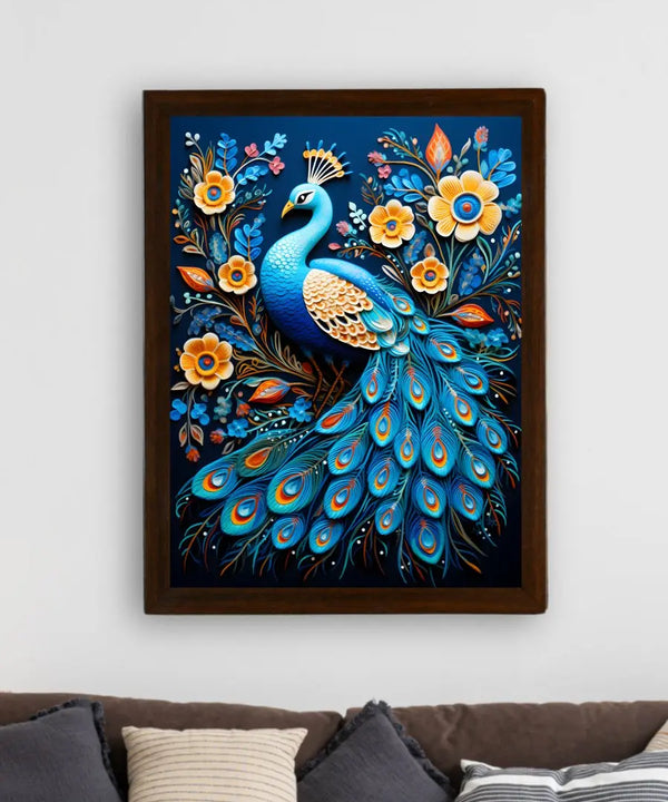 Sowpeace Serenity: Handcrafted Peacock Blooms Tranquility – Premium Canvas Art for Elegant and Peaceful Home Decor — image 3