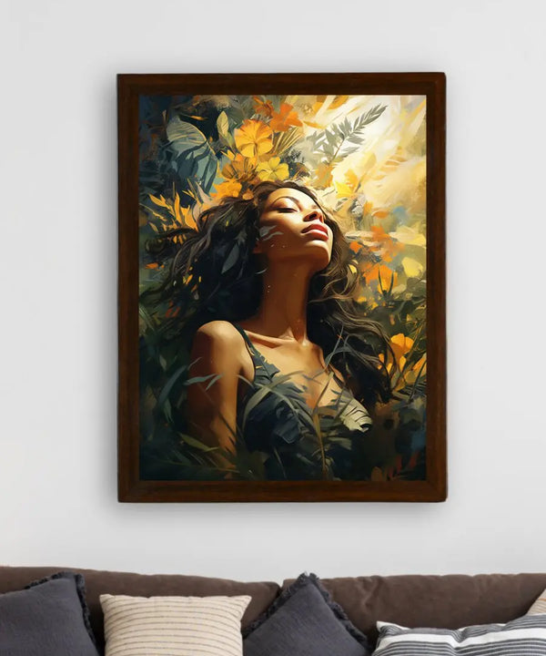 Sowpeace Serenity: Handcrafted Sunlit Forest with Radiant Girl – Premium Canvas Art for Elegant Home Decoration — image 3