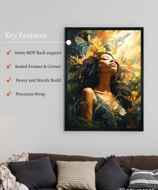 Sowpeace Serenity: Handcrafted Sunlit Forest with Radiant Girl – Premium Canvas Art for Elegant Home Decoration — image 6
