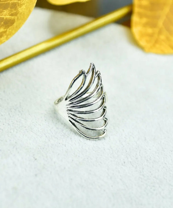 Sowpeace Silver Butterfly Wing Ring Set Stainless Steel | Elegant One‑Size Adjustable Jewelry for Women & Men — main view