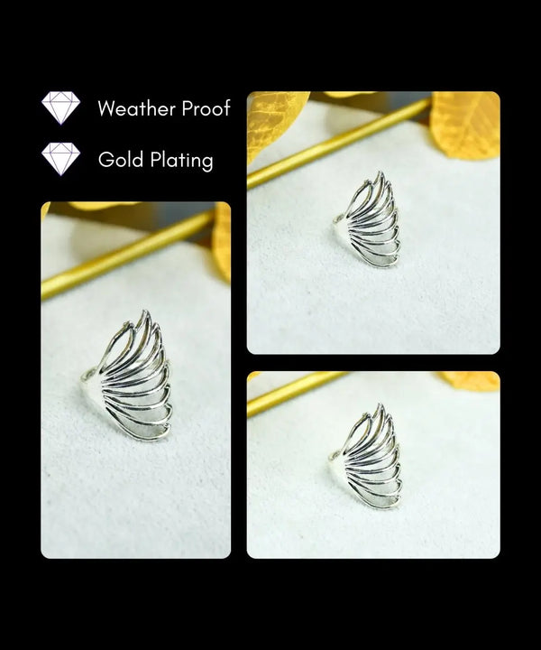 Sowpeace Silver Butterfly Wing Ring Set Stainless Steel | Elegant One‑Size Adjustable Jewelry for Women & Men — image 4