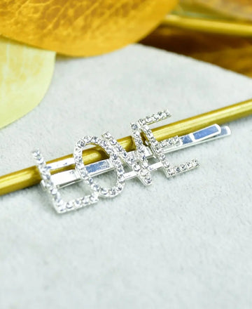Sowpeace Silver Crystal Love Hairpin Stainless Steel | Elegant One‑Size Romantic Hair Accessory for Women — alternate view