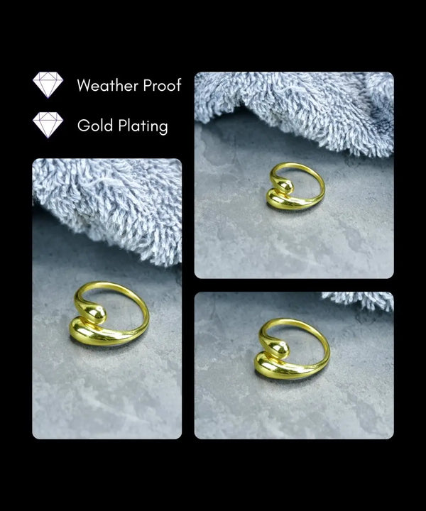 Sowpeace Silver Teardrop Ends Ring Stainless Steel | Stylish One‑Size Adjustable Minimalist Jewelry for Women & Men — image 4