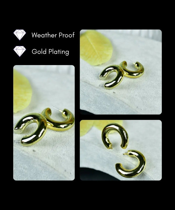 Sowpeace Small 3/4 Round Golden CCB Earrings | Lightweight One‑Size Stylish Jewelry for Women & Daily Wear — image 4