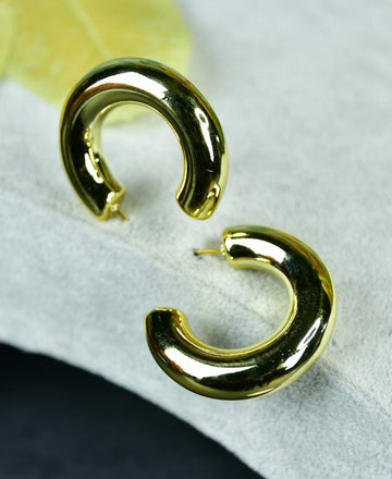 Sowpeace Small 3/4 Round Golden CCB Earrings | Lightweight One‑Size Stylish Jewelry for Women & Daily Wear — alternate view