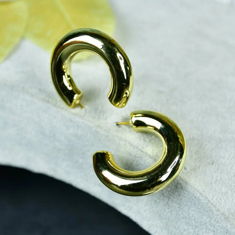 Sowpeace Small 3/4 Round Golden CCB Earrings | Lightweight One‑Size Stylish Jewelry for Women & Daily Wear