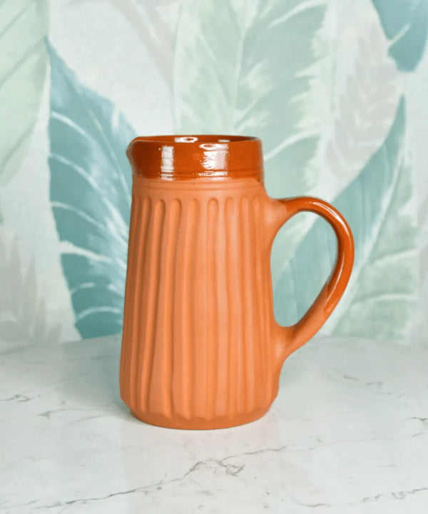 Sowpeace Small Terracotta Ceramic Pitcher with Lid – Handcrafted Mini Water Jug for Rustic Kitchen & Table Décor – 1000ml — image 4