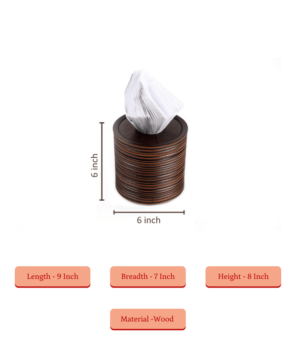 Sowpeace Stylish Acacia Wood Tissue Organizer — image 5