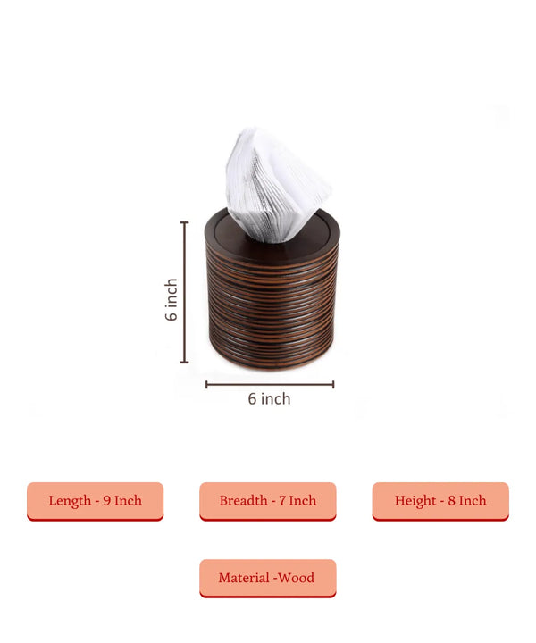 Sowpeace Stylish Acacia Wood Tissue Organizer — image 5