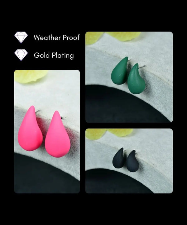 Sowpeace Teardrop CCB Earrings Set – Pink, Green & Black | Elegant One‑Size Lightweight Jewelry for Women & Daily Wear — image 5