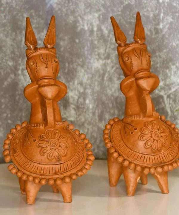 Sowpeace Terracotta Kathakali Horse: Artisan Tabletop Decor — image 6